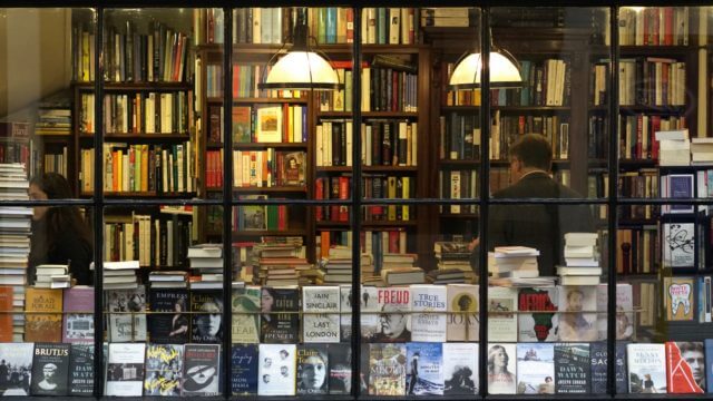 A bookstore window