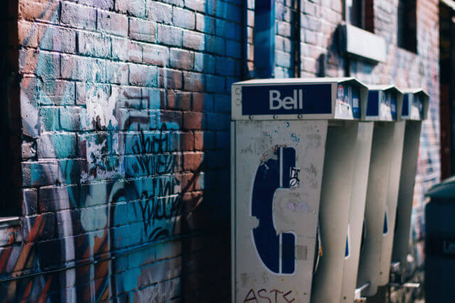 old fashioned phone booths